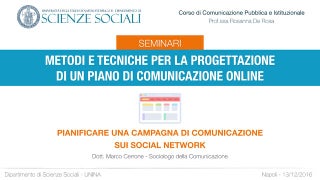 Metodi e tecniche piano di comunicazione online