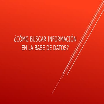 Seminario 2 - Cómo buscar en bases de datos