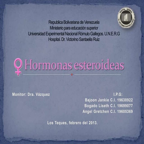 FISIOLOGIA FEMENINA: HORMONAS ESTEROIDEAS.