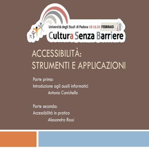 Accessibilità: strumenti e applicazioni