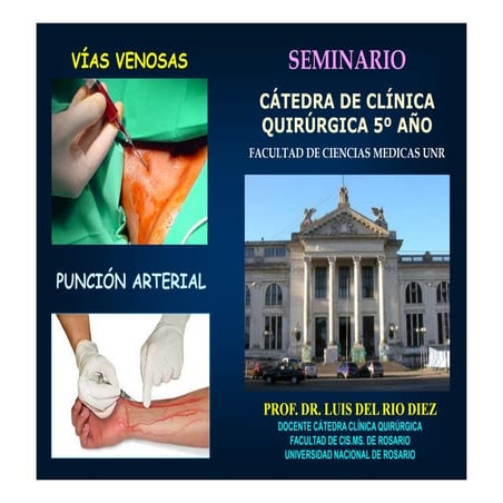 SEMINARIO DE ACCESOS VASCULARES. VIAS VENOSAS Y PUNCIONES ARTERIALES. CATEDRA...