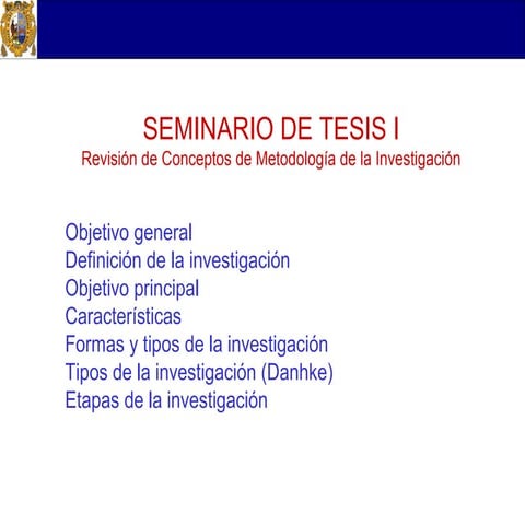 Seminario de tesis i complemento | PPT