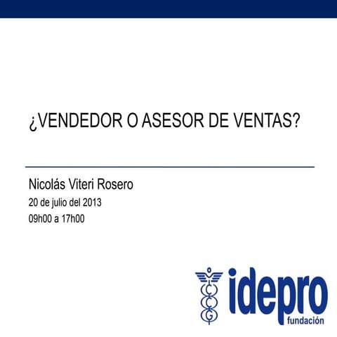 ¿Vendedor o Asesor de Ventas?