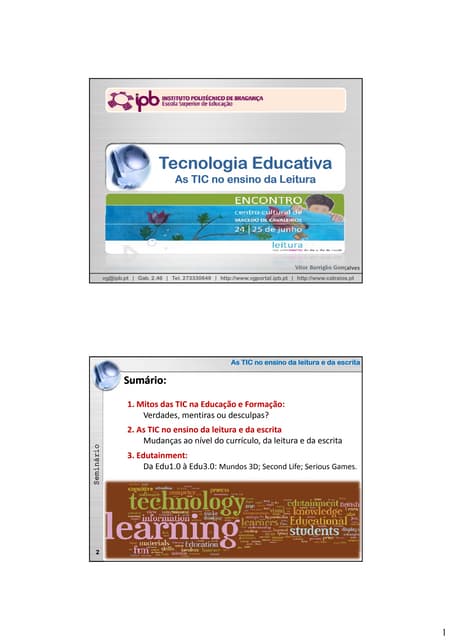 Tecnologia Educativa: As TIC no ensino da Leitura