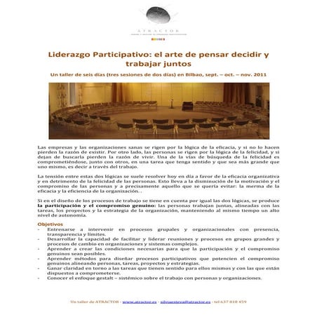 Seminario Eugenio Molini -Eutokia- El arte de pensar decidir y trabajar junto...