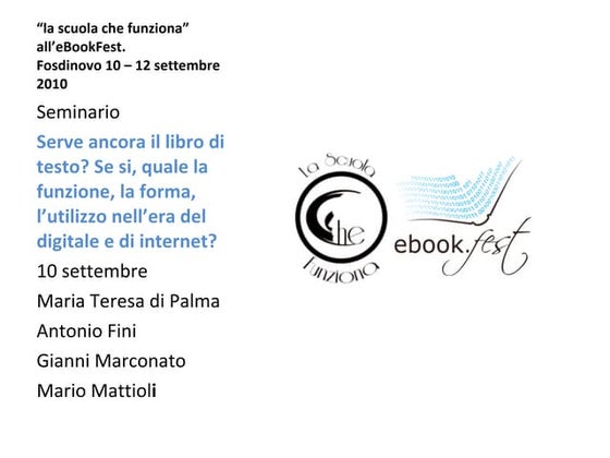 Libri di testo - il punto di vista de "La scuola che funziona" 