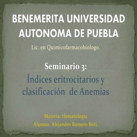 Indices eritrocitarios  