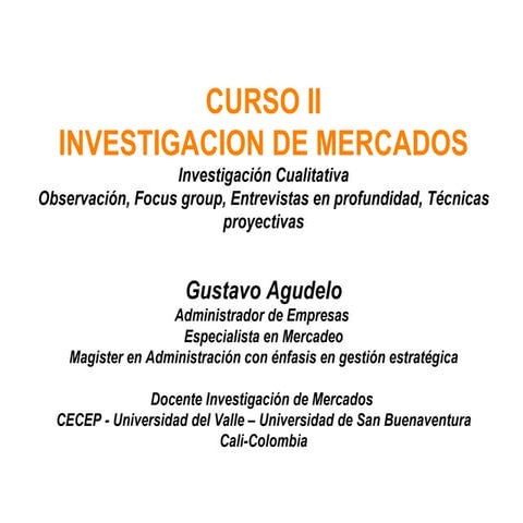 Seminario investigación de mercados ii