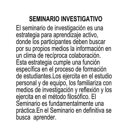 Seminario investigativo