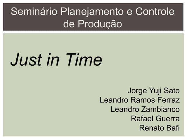 Seminário Just in Time