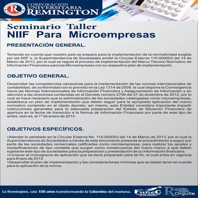 Seminario NiFF para Microempresas