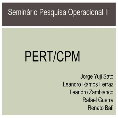 Seminário PERT\CPM