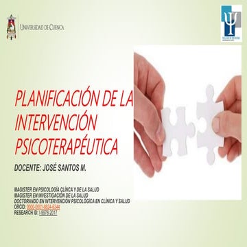 Planificación en intervención psicológica