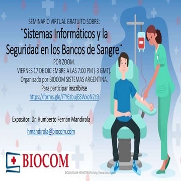 Seminario seguridad bancos de sangre