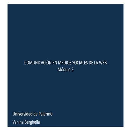 Comunicación en Medios Sociales de la Web
