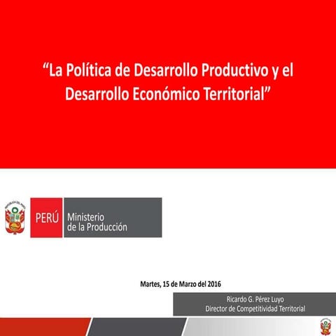 Presentación Ricardo Perez Luyo, PRODUCE