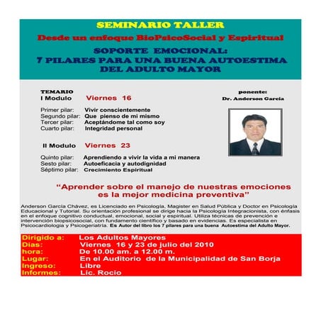 Seminario taller los 5 pilares para el adulto mayor