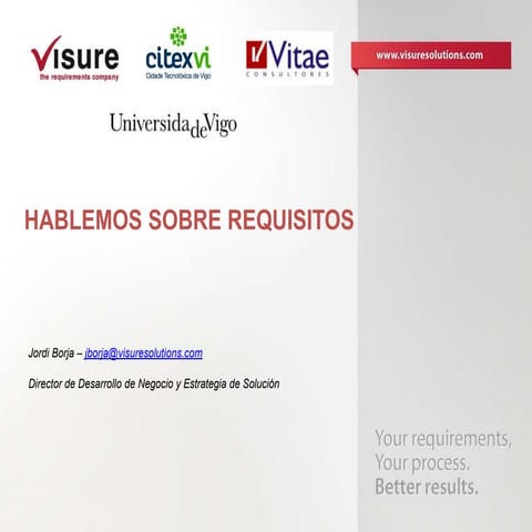 Hablemos sobre requisitos - Jordi Borja - Visures Solutions