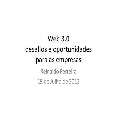 Seminário Web 3.0