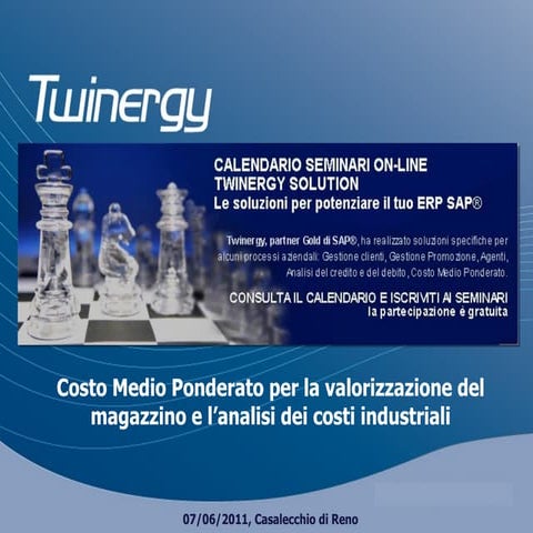 Twinergy Solution: Costo medio Ponderato con SAP