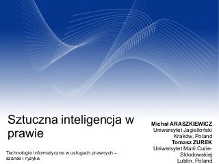 Sztuczna inteligencja w prawie.