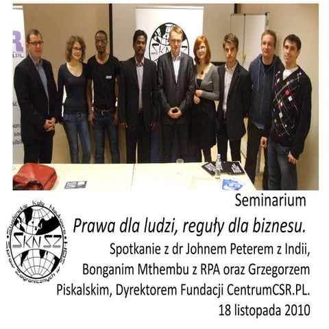 Seminarium prawa dla ludzi reguły dla biznesu