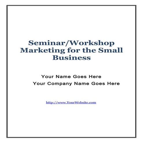 Seminar marketing report