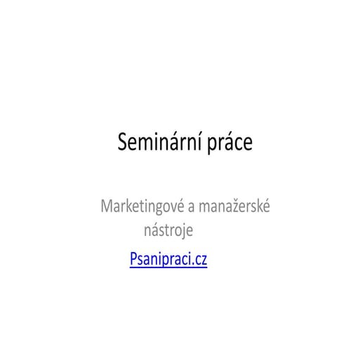 Seminární práce - Marketing