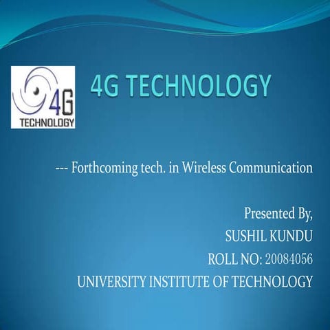 Seminar on “4G Technology” held at University Institute of Technology, Burdwa...