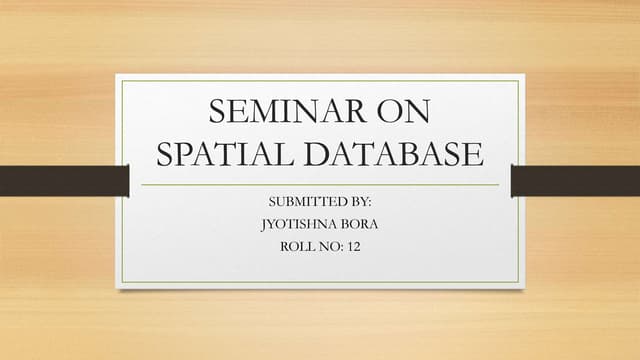 Spatial Database