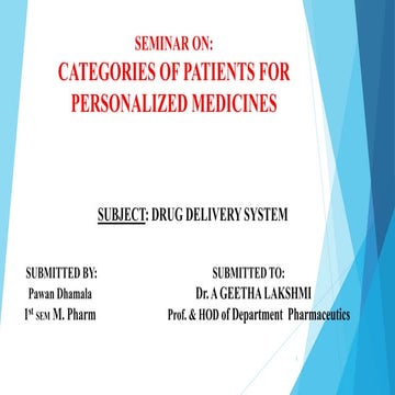 SEMINAR ON categories of patients of personalized medicine.pptx