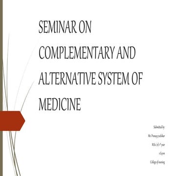 Seminar on complementary and alternative system of medicine