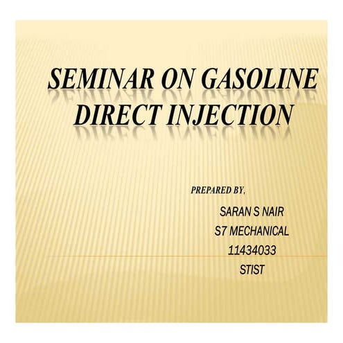 Seminar on gasoline direct injection...