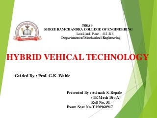 SEMINAR ON HYBRID VEHICLE / ELECTRICVEHICLE TECHNOLOGY 