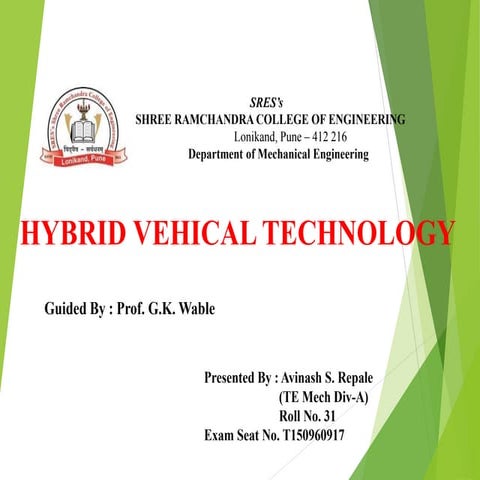 SEMINAR ON HYBRID VEHICLE / ELECTRICVEHICLE TECHNOLOGY 