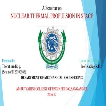 Nuclear thermal propulsion in space(NTP)