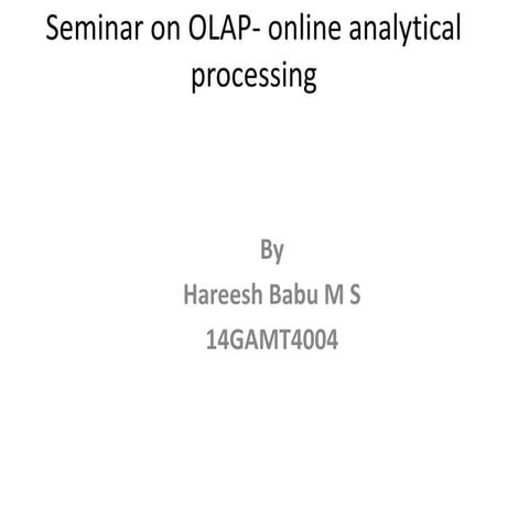 Seminar on olap  online analytical