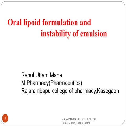 Seminar on oral lipoid
