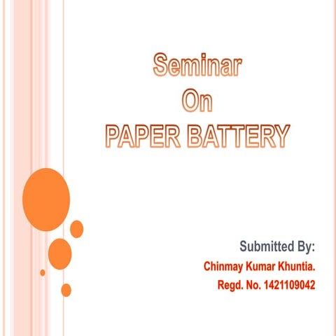 Seminar on paper battery