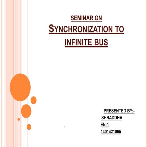 Seminar on synchronization to infinite bus