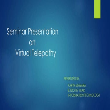 Seminar on virtual telepathy 