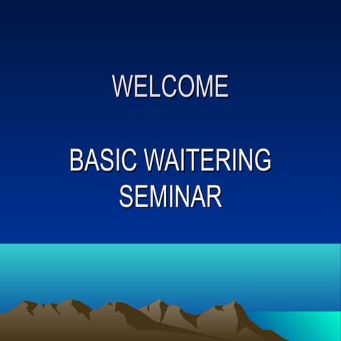 Seminar on Waitering