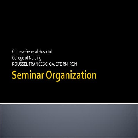 Seminar organization | PPT