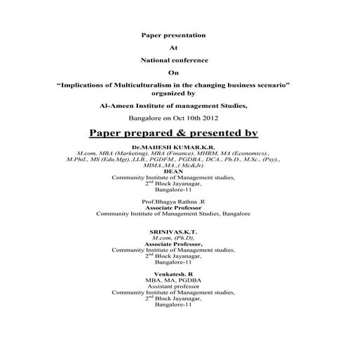 Multiculturalism in organisations