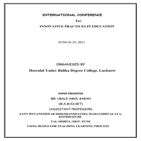 Seminar paper in lucknow international