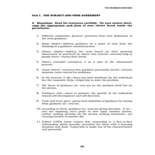 Seminar paper the grammar exercises of MICHAEL M. MAGBANUA, MA