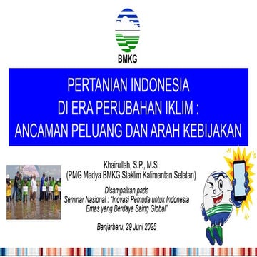 Pertanian Indonesia di Era Perubahan Iklim