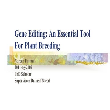Gene Editing: An Essential Tool For Plant Breeding