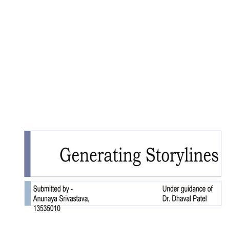 Generating Storylines (Literature Survey)