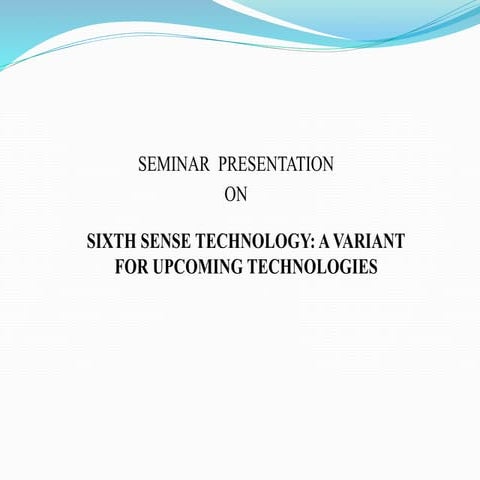 Sixth Sense Seminar ppt